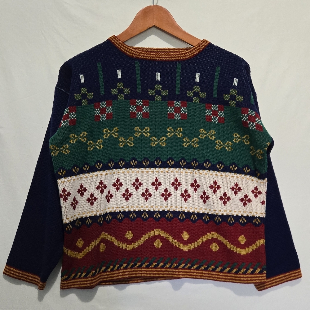 Vintage Y2K Gitano Colorful Patterned Women's Crewneck Sweater Medium